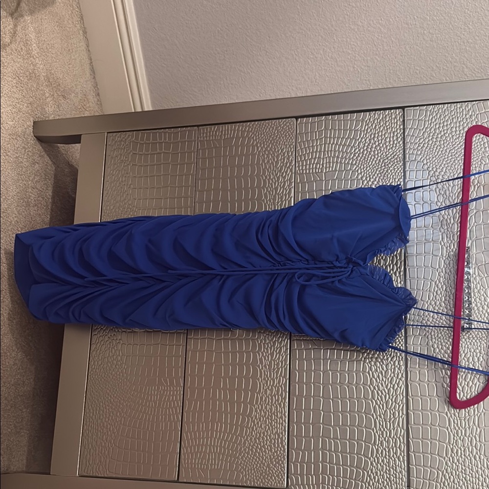 American Threads Blue Mini Dress